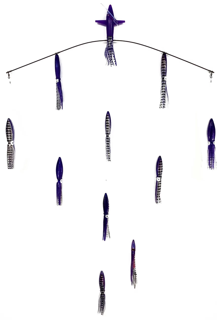 Sterling Tackle 36" Wide Tracker Spreader Bars - Bulb Squids 3 Sterling Tackle 36" Wide Tracker Spreader Bars - Bulb Squids