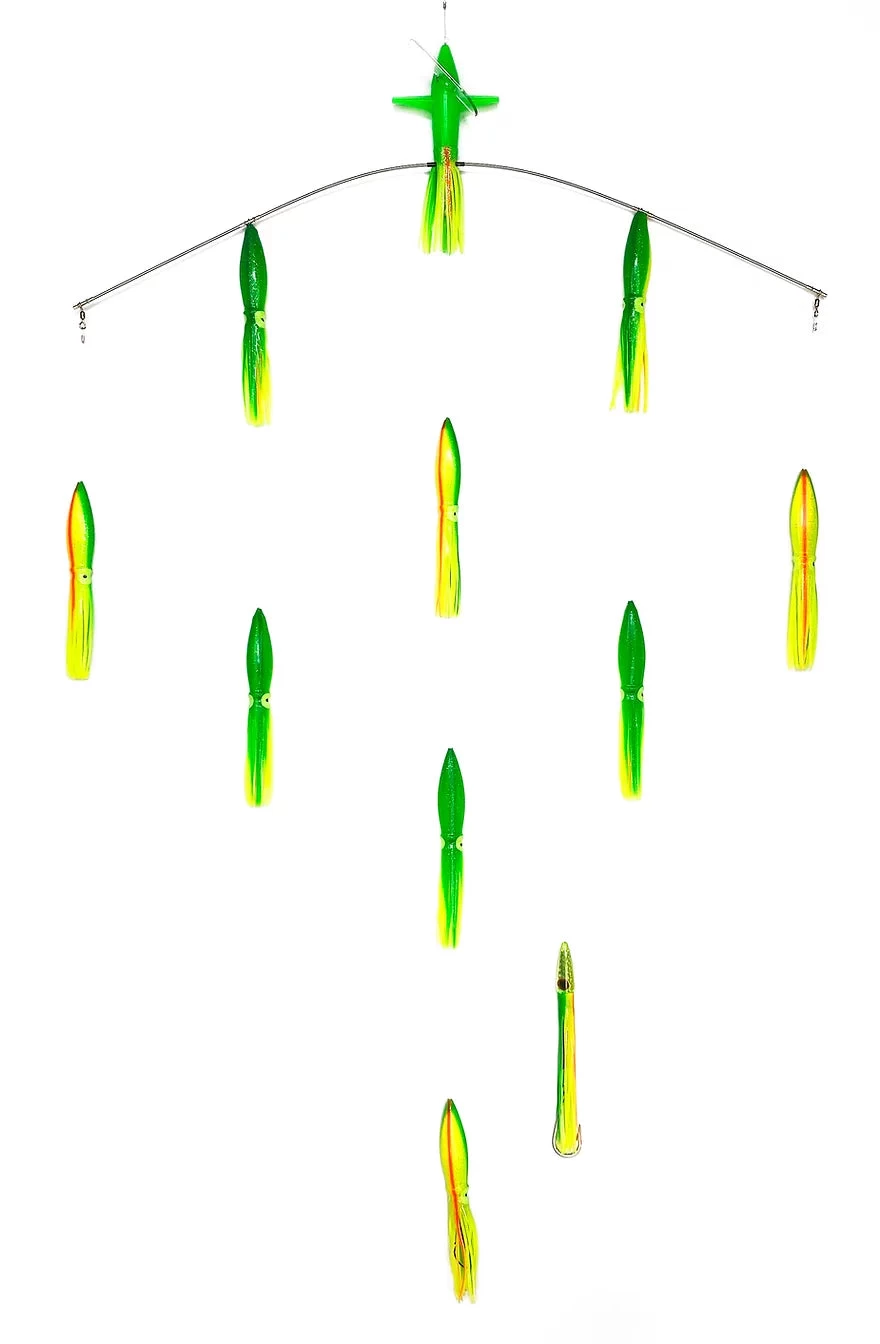 Sterling Tackle 36" Wide Tracker Spreader Bars - Bulb Squids 4 Sterling Tackle 36" Wide Tracker Spreader Bars - Bulb Squids - Image 2