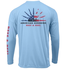 Reef & Reel American Sunshine Men's Long Sleeve Performance Shirt -Professional Fishing Equipment Store AmShunshine BlueMist