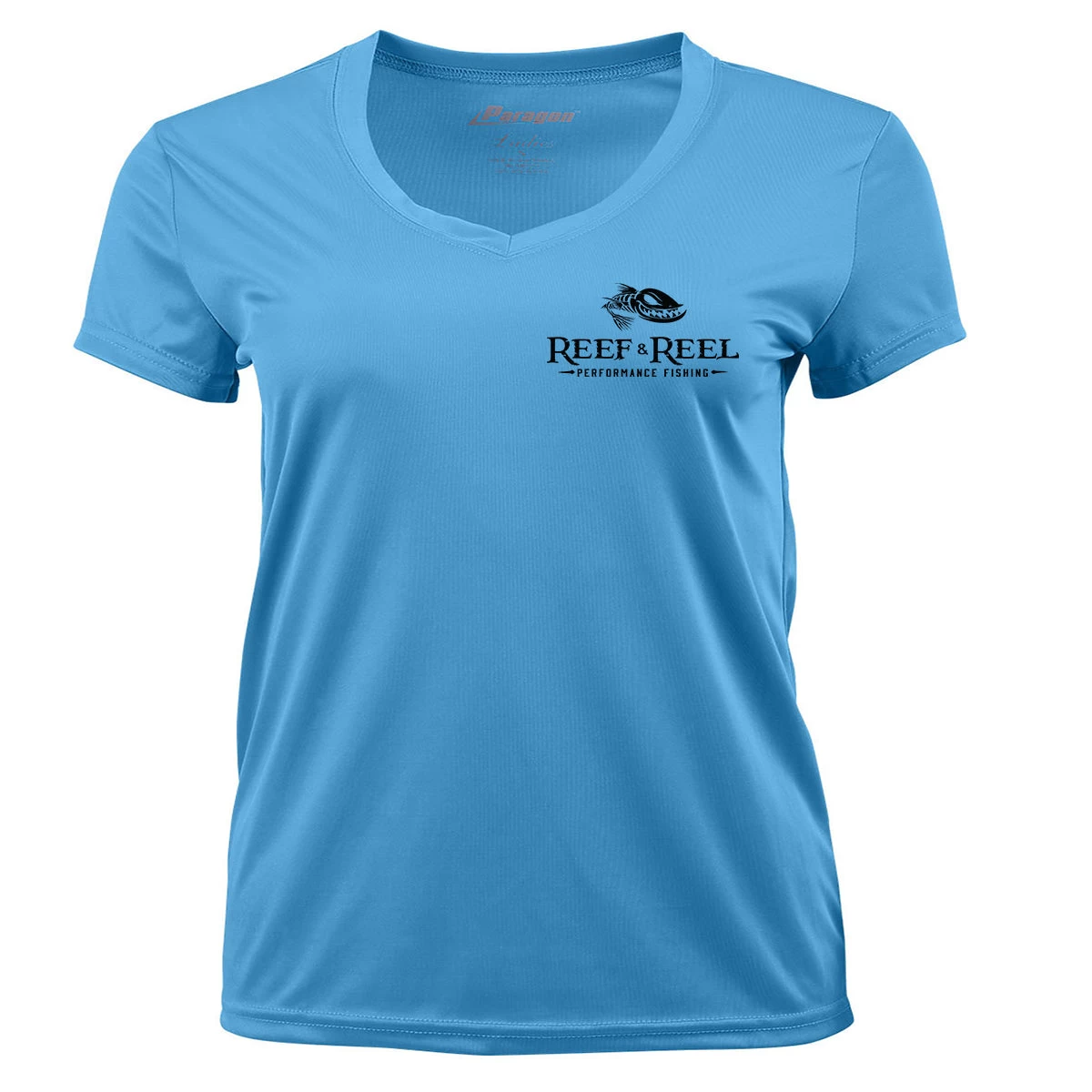 Reef & Reel Women's Fish On Pocket SS V-Neck Performance Shirt 5 Reef & Reel Women's Fish On Pocket SS V-Neck Performance Shirt - Image 3