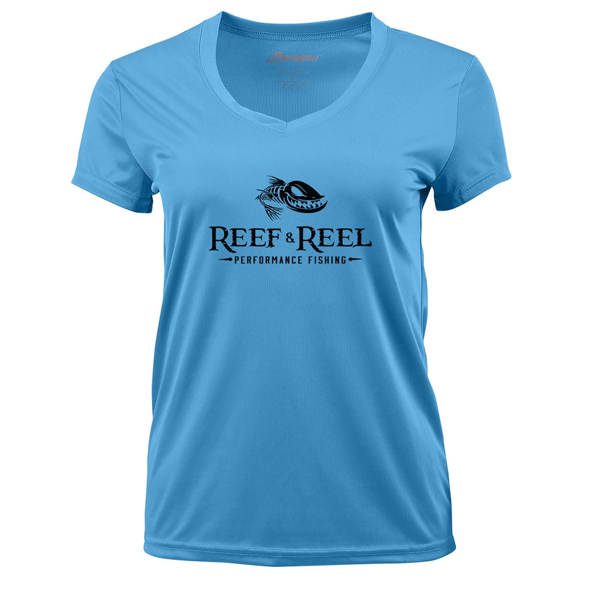 Reef & Reel Women's Floating FIsh V-Neck Short Sleeve Performance Shirt 4 Reef & Reel Women's Floating FIsh V-Neck Short Sleeve Performance Shirt - Image 2