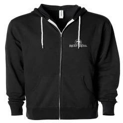 Reef & Reel Embroidered Zip Hooded Fleece -Professional Fishing Equipment Store Black a04415b3 1e96 48a6 84cf ff56b84be7ef