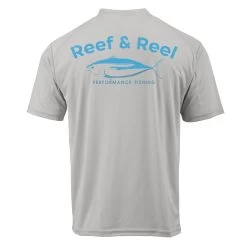 Reef & Reel Blue Fish Men's Short Sleeve Performance Fishing Shirt -Professional Fishing Equipment Store BlueFish Alum