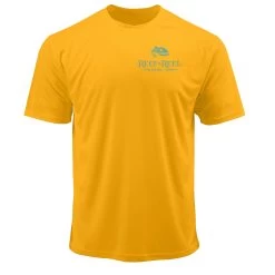 Reef & Reel Blue Fish Men's Short Sleeve Performance Fishing Shirt -Professional Fishing Equipment Store BlueFish OrangeFront