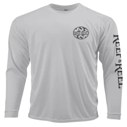 Reef & Reel Camo Circle Men's Long Sleeve Performance Shirt -Professional Fishing Equipment Store CamoCircle AluminumFront