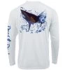 Reef & Reel Big Chomp Men's Performance Long Sleeve Shirt 1 Reef & Reel Big Chomp Men's Performance Long Sleeve Shirt -Professional Fishing Equipment Store Chomp White