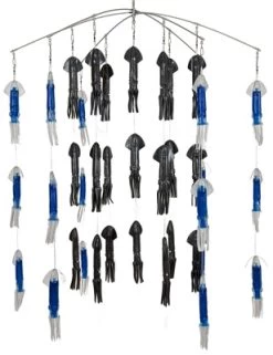 Squid Nation 9 Inch 6 Arm Stainless Steel Rubber Squid Dredges