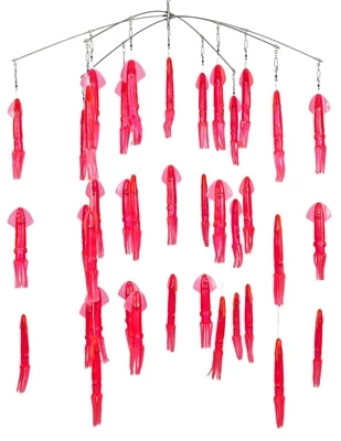 Squid Nation 7 Inch 6 Arm Stainless Steel Rubber Squid Dredges 3 Squid Nation 7 Inch 6 Arm Stainless Steel Rubber Squid Dredges