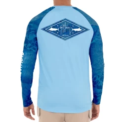 Guy Harvey Men's Diamond Marlins Sun Protection Long Sleeve Shirt