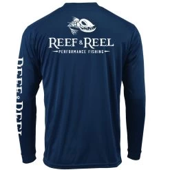 Reef & Reel Fish On Back ECO Series LS Performance Shirt -Professional Fishing Equipment Store FloatingFishBack Navy 8f1102fa c3c1 4b82 8027 73dd073d8c36