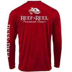 Reef & Reel Fish On Back ECO Series LS Performance Shirt -Professional Fishing Equipment Store FloatingFishBack Red 746631e6 cd1c 4259 b24e 48adf53d2bad