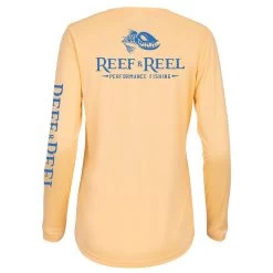 Reef & Reel Women's Floating Fish Back Womens Performance LS Shirt 14 Reef & Reel Women's Floating Fish Back Womens Performance LS Shirt -Professional Fishing Equipment Store Folding Fish Back Peach