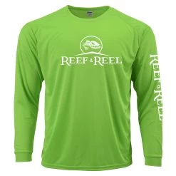Reef & Reel Logo Performance Long Sleeve Shirt 21 Reef & Reel Logo Performance Long Sleeve Shirt -Professional Fishing Equipment Store Green front