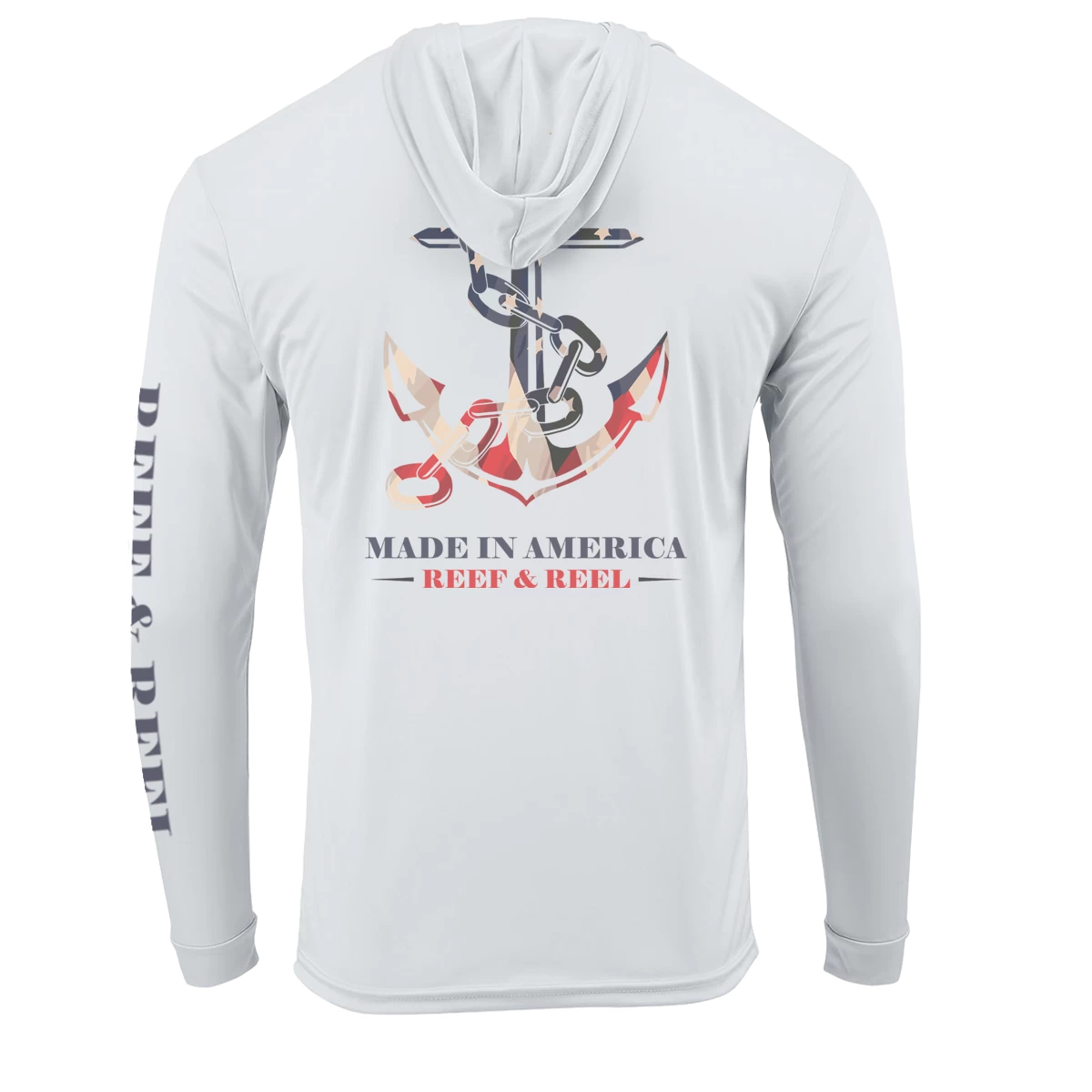Reef & Reel American Made Men's Long Sleeve Performance Hoodie 5 Reef & Reel American Made Men's Long Sleeve Performance Hoodie - Image 3
