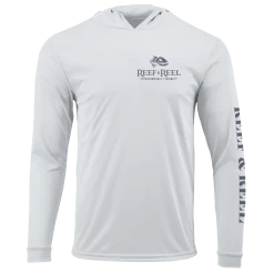 Reef & Reel American Made Men's Long Sleeve Performance Hoodie 12 Reef & Reel American Made Men's Long Sleeve Performance Hoodie -Professional Fishing Equipment Store Made Wht Hood FRNT Performance