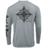 Reef & Reel Nautical Reef Performance Long Sleeve Shirt -Professional Fishing Equipment Store Nautical Reef Med Gray