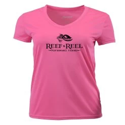 Reef & Reel Women's Floating FIsh V-Neck Short Sleeve Performance Shirt
