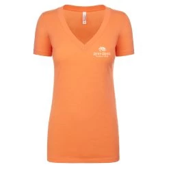 Reef & Reel Women's Fish On Pocket V-Neck Tee Shirt