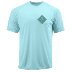 Reef & Reel Palm Tree Men's Short Sleeve Performance Shirt 9 Reef & Reel Palm Tree Men's Short Sleeve Performance Shirt -Professional Fishing Equipment Store Palm Aqua Front SS Design File