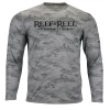 Reef & Reel Performance Fishing Full Camo Pro Performance Shirt -Professional Fishing Equipment Store PerfFishingFullCamo MedGrey