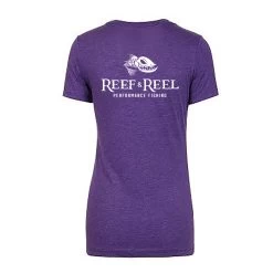 Reef & Reel Women's Fish On Back Tri Blend T-shirt 20 Reef & Reel Women's Fish On Back Tri Blend T-shirt -Professional Fishing Equipment Store RR2061 PurpleRush