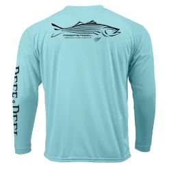 Reef & Reel Striper Performance Long Sleeve Shirt -Professional Fishing Equipment Store RS Aqua Back Copy