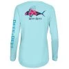 Reef & Reel Women's Roosterfish Performance LS Shirt -Professional Fishing Equipment Store Roosterfish 20 20Aqua