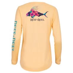 Reef & Reel Women's Roosterfish Performance LS Shirt -Professional Fishing Equipment Store Roosterfish 20 20Peach