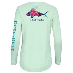 Reef & Reel Women's Roosterfish Performance LS Shirt -Professional Fishing Equipment Store Roosterfish 20 20Seafoam