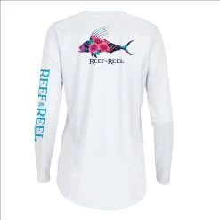 Reef & Reel Women's Roosterfish Performance LS Shirt -Professional Fishing Equipment Store Roosterfish 20 20White
