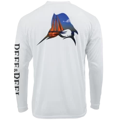 Reef & Reel Sailfish Long Sleeve Performance Shirt -Professional Fishing Equipment Store Sailfish White