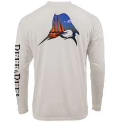 Reef & Reel Sailfish Long Sleeve Performance Shirt -Professional Fishing Equipment Store Sailfish Sand Back