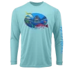 Reef & Reel Vitale Bros. Youth Sea Turtle LS Performance Shirt -Professional Fishing Equipment Store SeaTurtleLSYouth Aqua