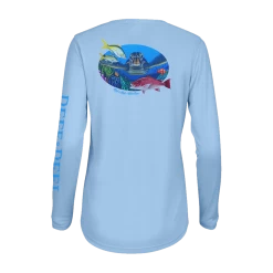 Reef & Reel Vitale Bros. Women's Sea Turtle LS Performance Shirt 17 Reef & Reel Vitale Bros. Women's Sea Turtle LS Performance Shirt -Professional Fishing Equipment Store SeaTurtle LSWomens BlueMist