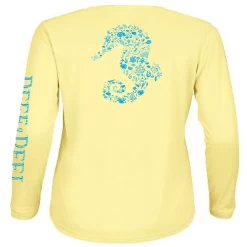 Reef & Reel Women's Shellhorse LS Performance Shirt -Professional Fishing Equipment Store ShellhorseYellowBack