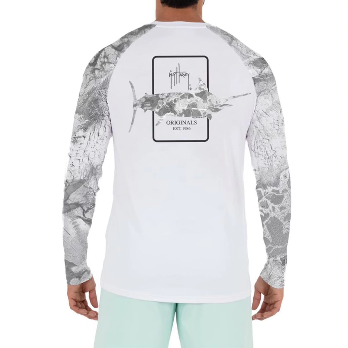Guy Harvey Men's Square Marlins Sun Protection Long Sleeve Shirt 3 Guy Harvey Men's Square Marlins Sun Protection Long Sleeve Shirt