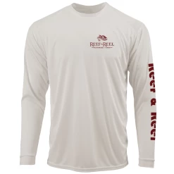 Reef & Reel Sunshine State Men's Long Sleeve Performance Shirt -Professional Fishing Equipment Store SunWave Sand Front LS Design File
