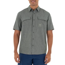 Guy Harvey Men's Short Sleeve Heather Textured Fishing Shirt