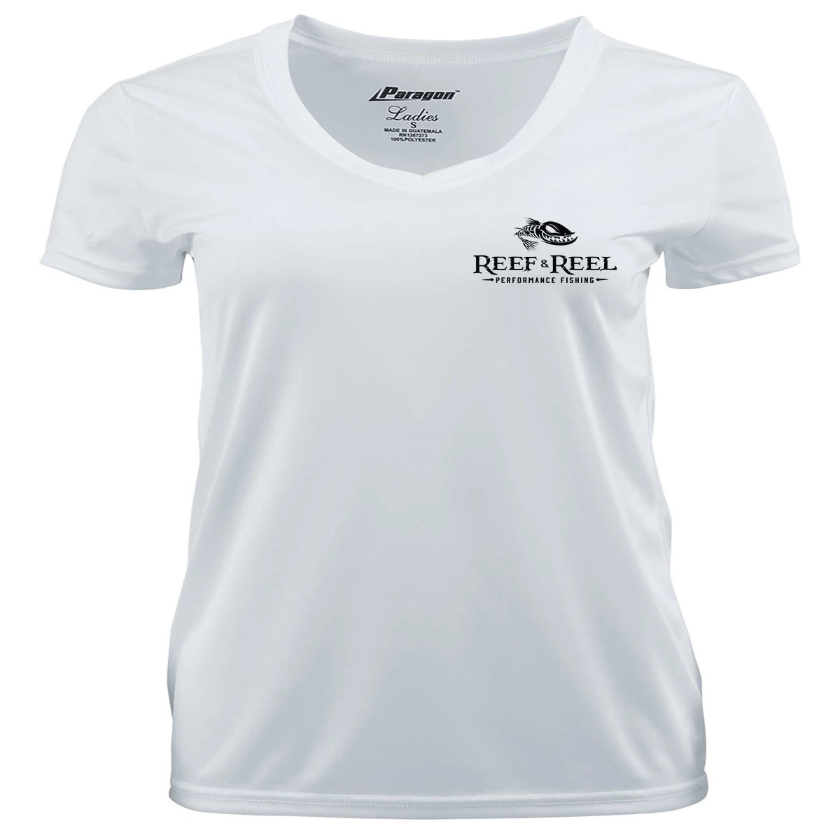 Reef & Reel Women's Fish On Pocket SS V-Neck Performance Shirt 4 Reef & Reel Women's Fish On Pocket SS V-Neck Performance Shirt - Image 2