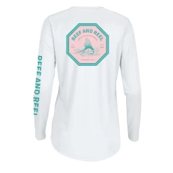 Reef & Reel Women's Retro Sailfish Long Sleeve Performance Shirt -Professional Fishing Equipment Store White Swordfish WomensLSPerformance