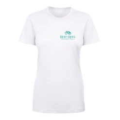 Reef & Reel Women's Retro Sailfish Short Sleeve Performance Shirt -Professional Fishing Equipment Store White Swordfish WomensSS FrontIdeal