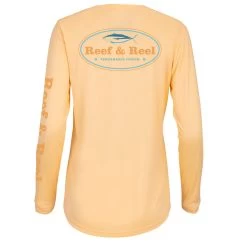 Reef & Reel Women's Long Sleeve Tuna Performance Shirt -Professional Fishing Equipment Store WomensPerformance LS Design peach bck