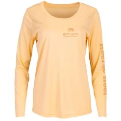 Reef & Reel Women's Long Sleeve Tuna Performance Shirt -Professional Fishing Equipment Store WomensPerformance LS Design peach frnt