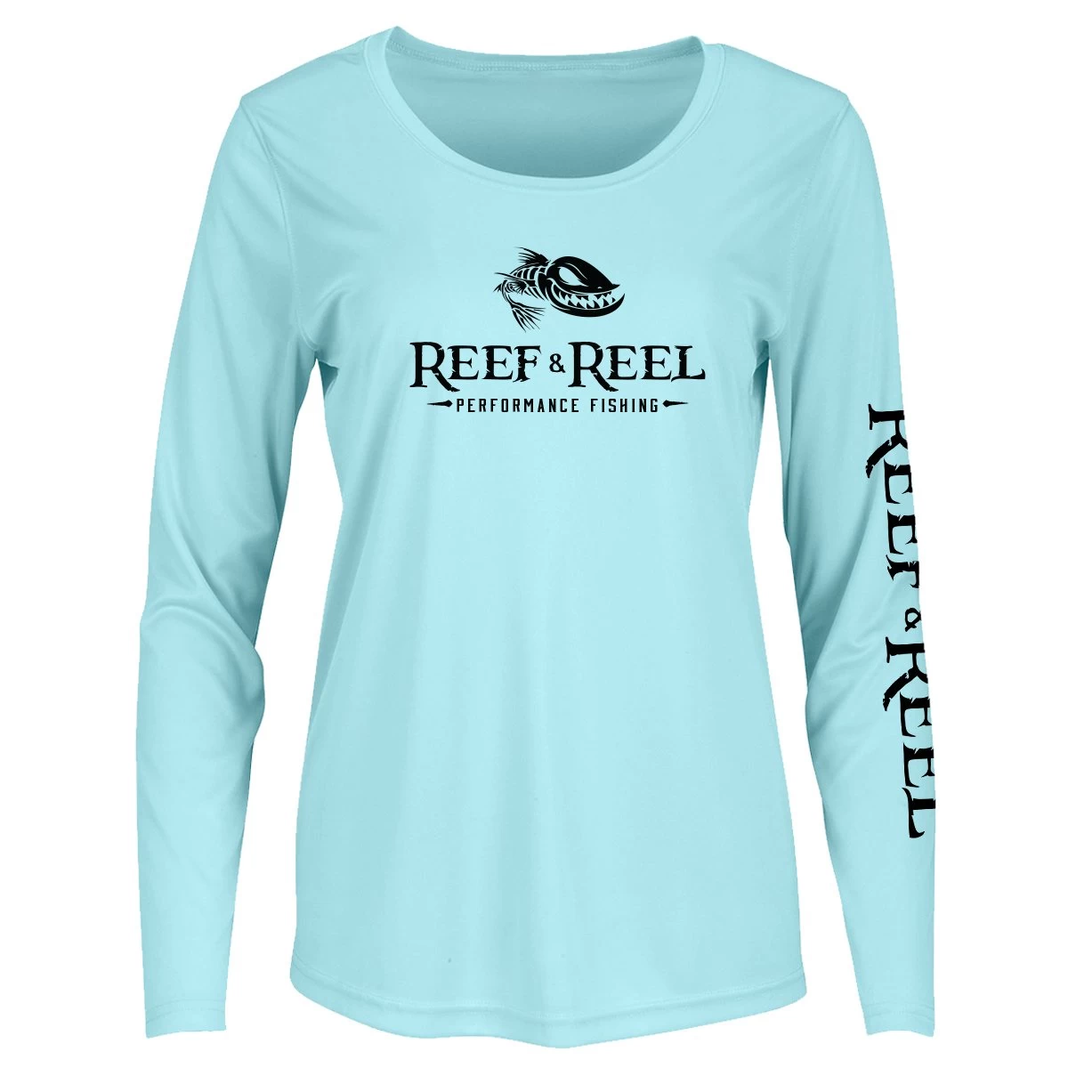 Reef & Reel Women's Floating Fish Big Logo Performance LS Shirt 3 Reef & Reel Women's Floating Fish Big Logo Performance LS Shirt