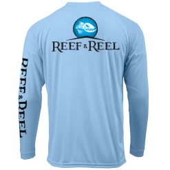 Reef & Reel Youth Classic Logo Performance Long Sleeve Shirt -Professional Fishing Equipment Store basics blue mist