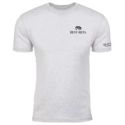 Reef & Reel Fish On The Pocket Men's Tri-Blend Shirt -Professional Fishing Equipment Store chest white