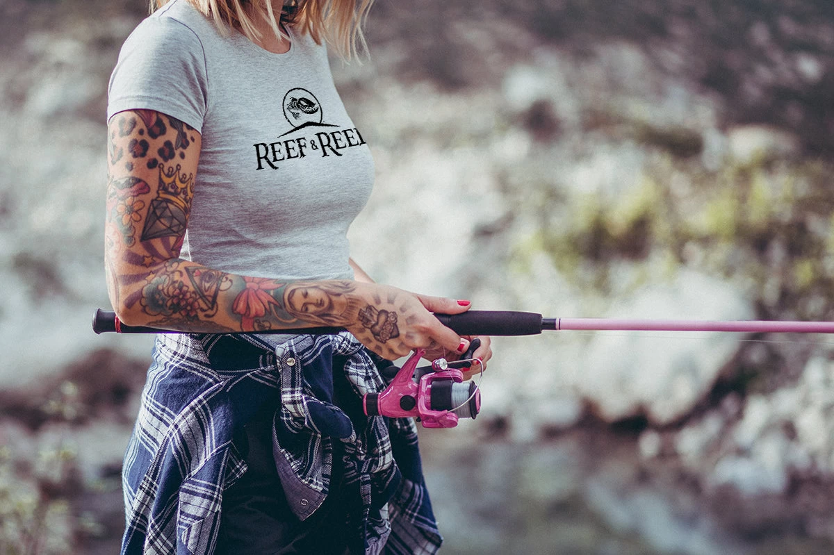 Reef & Reel Women's Fish On Back Tri Blend T-shirt 4 Reef & Reel Women's Fish On Back Tri Blend T-shirt - Image 2