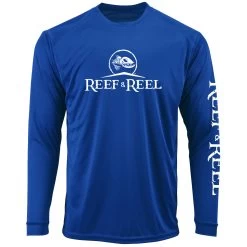 Reef & Reel Logo ECO Series LS Performance Shirt 11 Reef & Reel Logo ECO Series LS Performance Shirt -Professional Fishing Equipment Store royal front