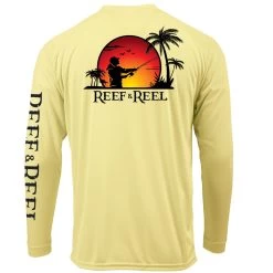Reef & Reel Sunset Performance LS Shirt 13 Reef & Reel Sunset Performance LS Shirt -Professional Fishing Equipment Store sunset pale yellow