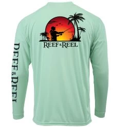 Reef & Reel Sunset Performance LS Shirt 16 Reef & Reel Sunset Performance LS Shirt -Professional Fishing Equipment Store sunset seafoam